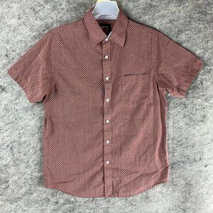 SQWear Button Up Shirt Medium Men's Short Sleeve Polka Dots Cotton Blend M